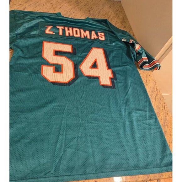 Vintage Logo Athletic Miami Dolphins Zach Thomas #54 Football NFL Jersey Sz L - Picture 16 of 16